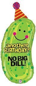 No Big Dill Pickle Shaped 37"" Birthday Mylar Balloon